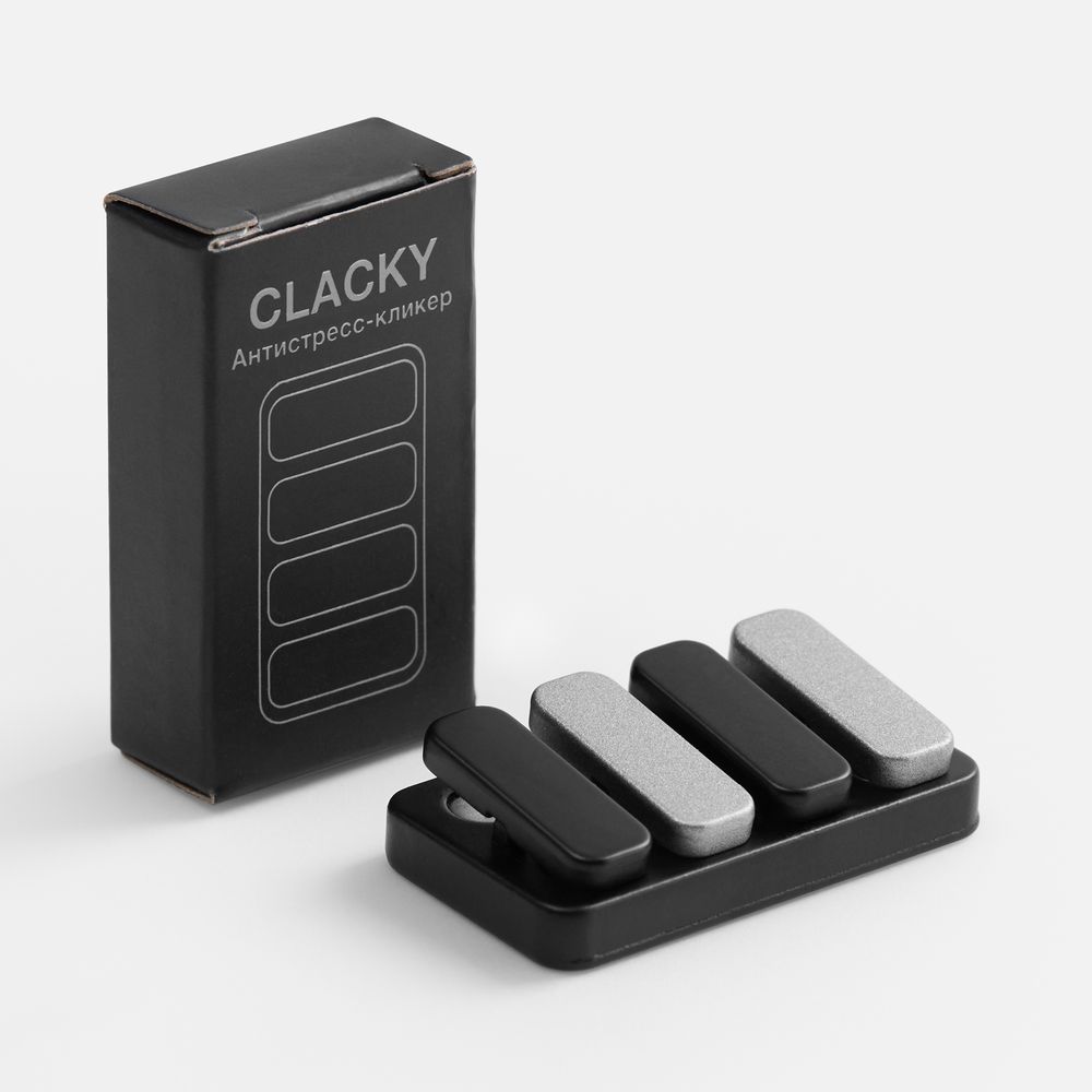 картинка Антистресс-кликер Clacky, черный с серебристым от магазина Одежда+