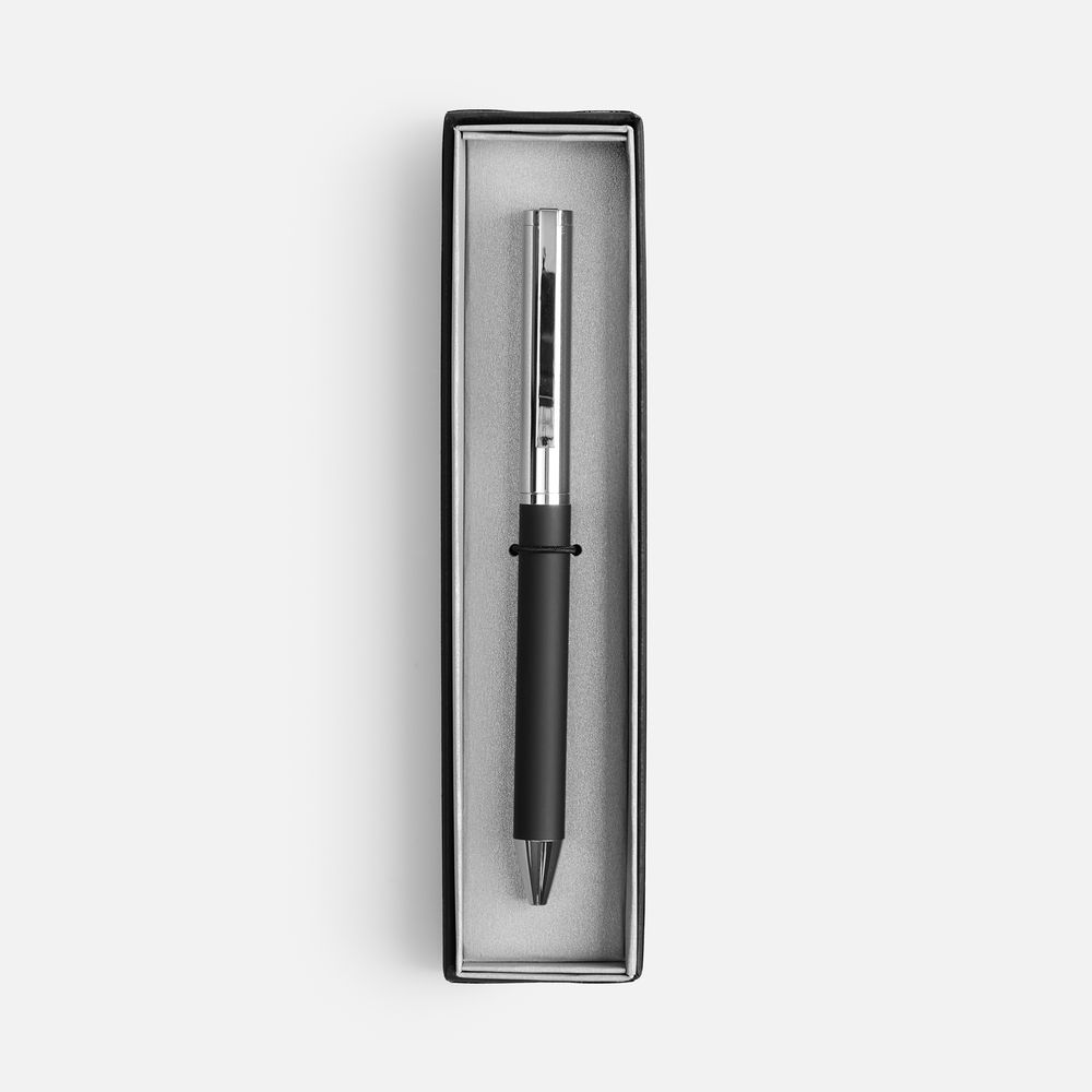 картинка Ручка шариковая Eyeshot Soft Touch в футляре, черная от магазина Одежда+