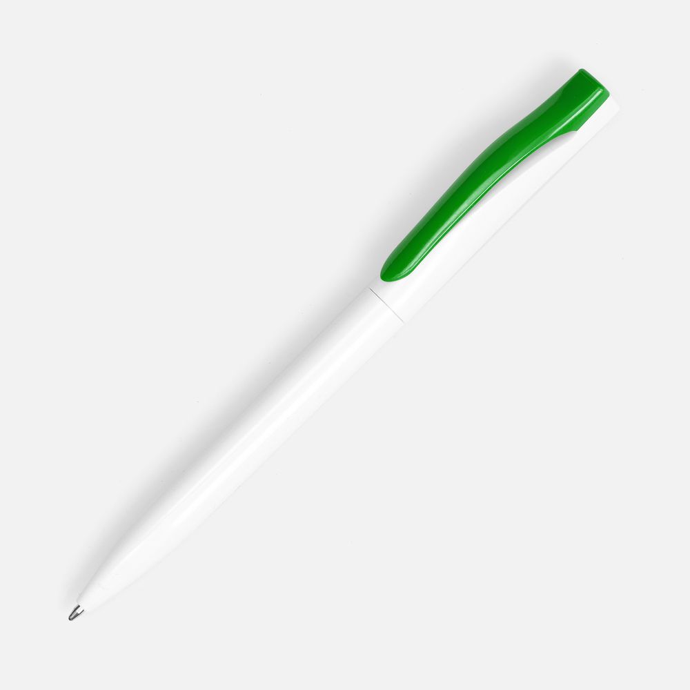 картинка Ручка шариковая Pin, белая с зеленым от магазина Одежда+