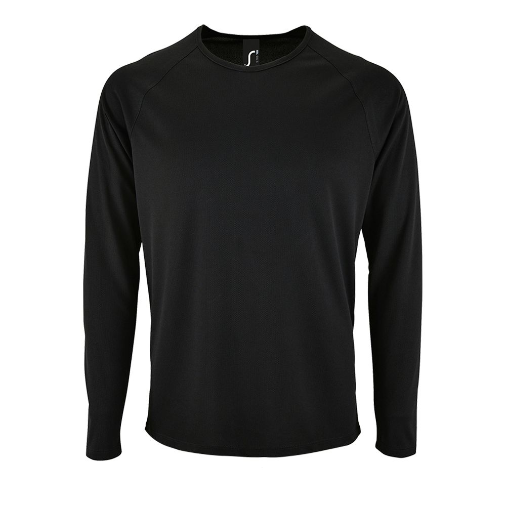 картинка Футболка с длинным рукавом Sporty LSL Men, черная от магазина Одежда+