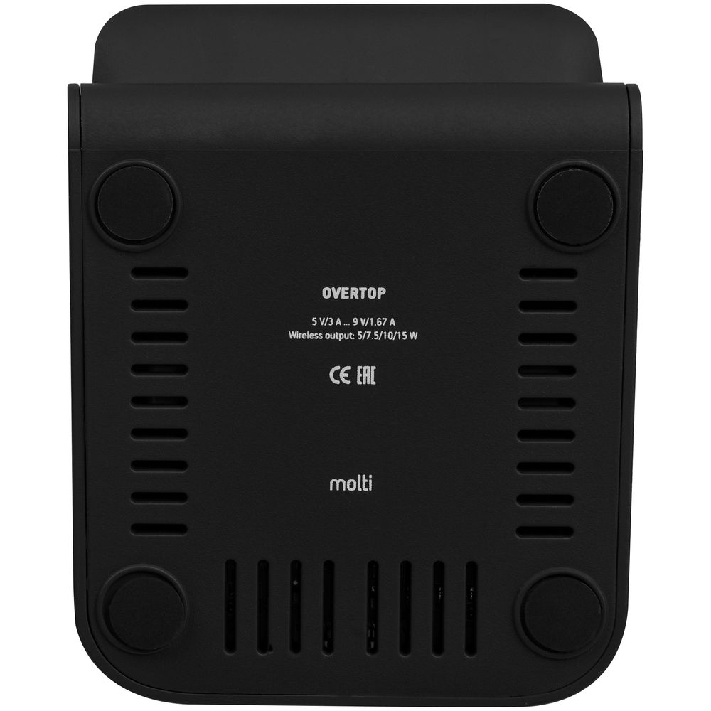 картинка Беспроводное зарядное устройство с быстрой зарядкой Overtop, черное от магазина Одежда+