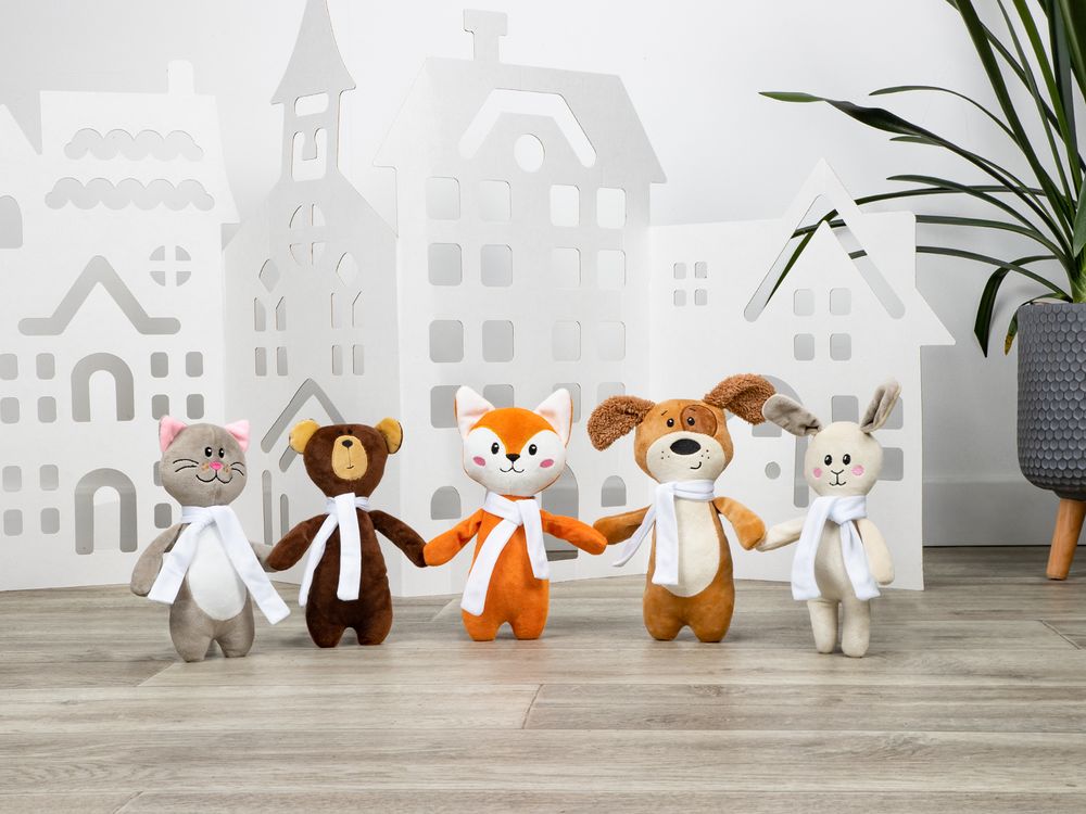 картинка Мягкая игрушка Beastie Toys, собачка с белым шарфом от магазина Одежда+