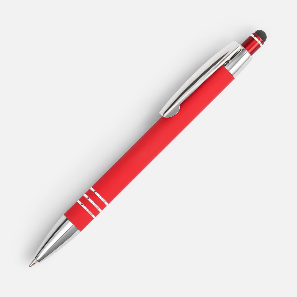 картинка Ручка шариковая Sansen Soft Touch со стилусом, красная от магазина Одежда+