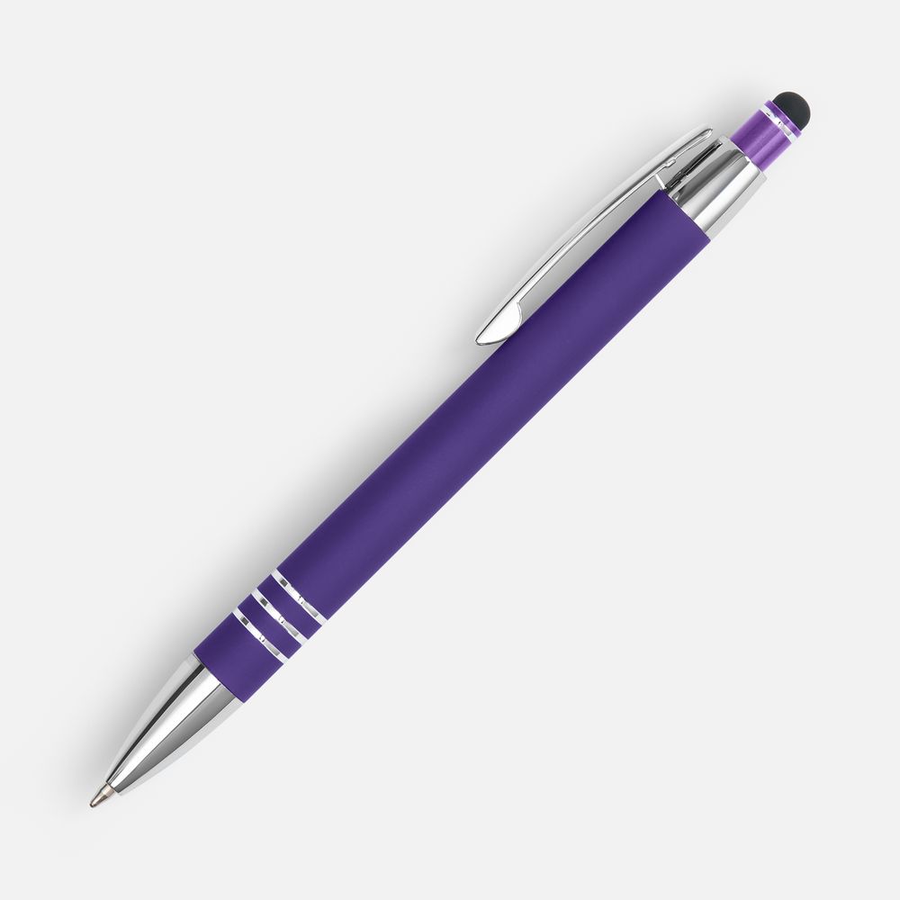 картинка Ручка шариковая Sansen Soft Touch со стилусом, фиолетовая от магазина Одежда+